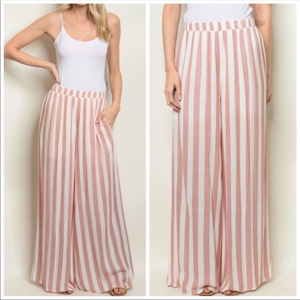 Beautiful earth colored striped palazzo pants